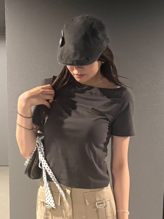 スタッズオフショルダーTシャツ DPC08070