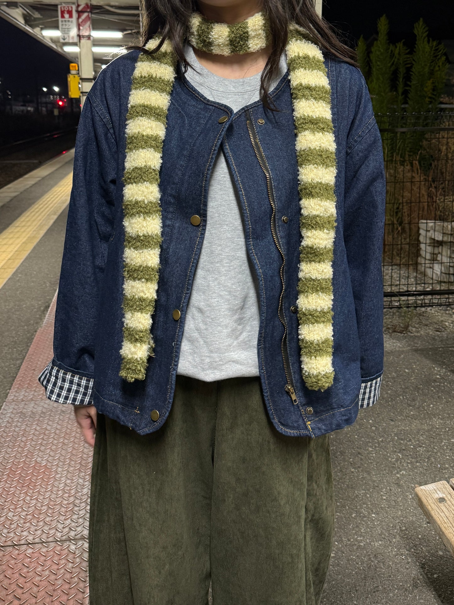 チェックデニムジャケット DPC01009