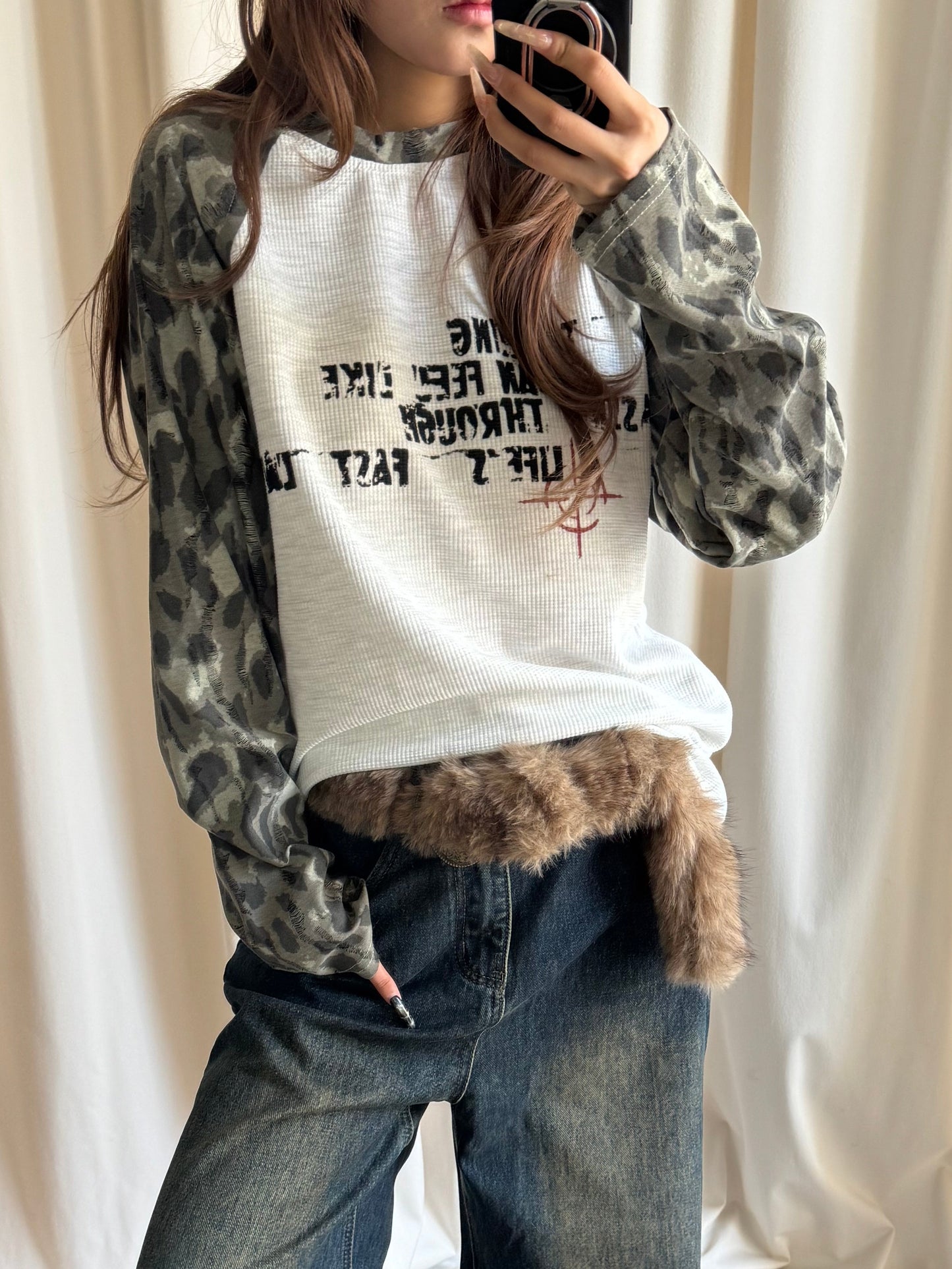 レオパードラグランTシャツ DPB86189