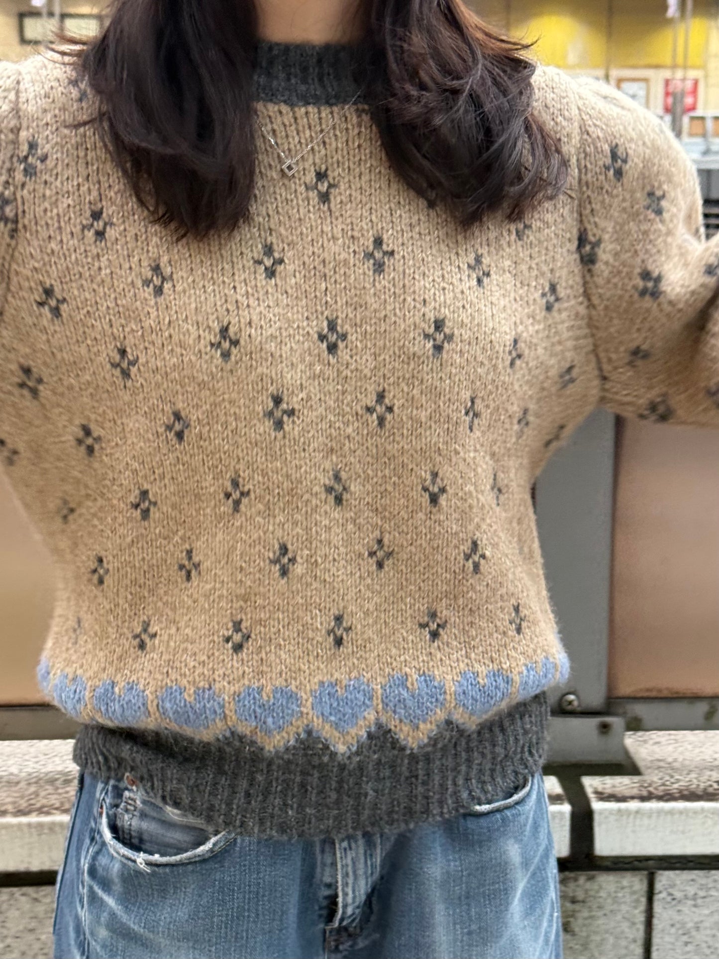 ラウンドネックスクリーンセーター DPA43710