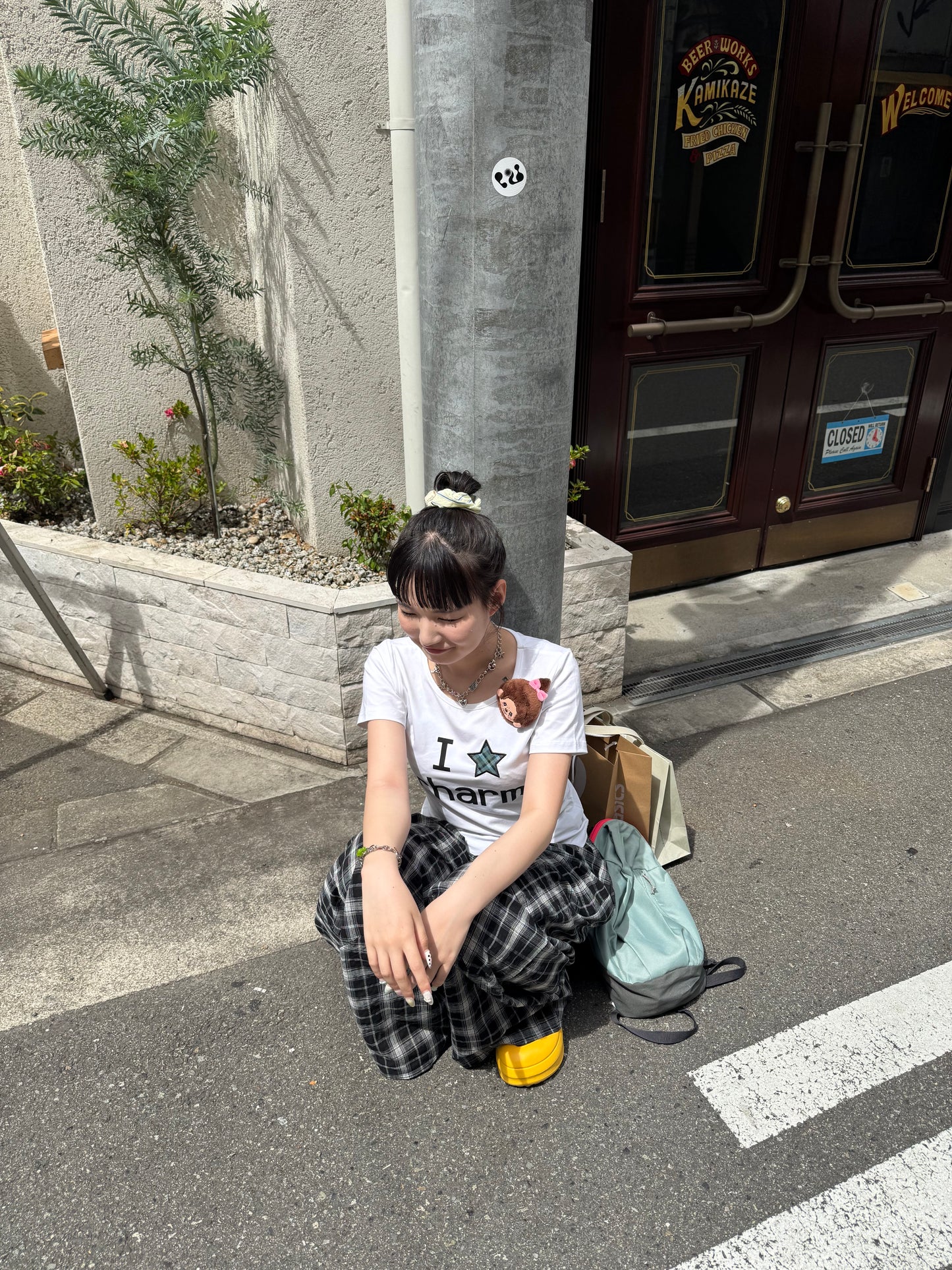 切替デザインチェックワイドパンツ DPB85215
