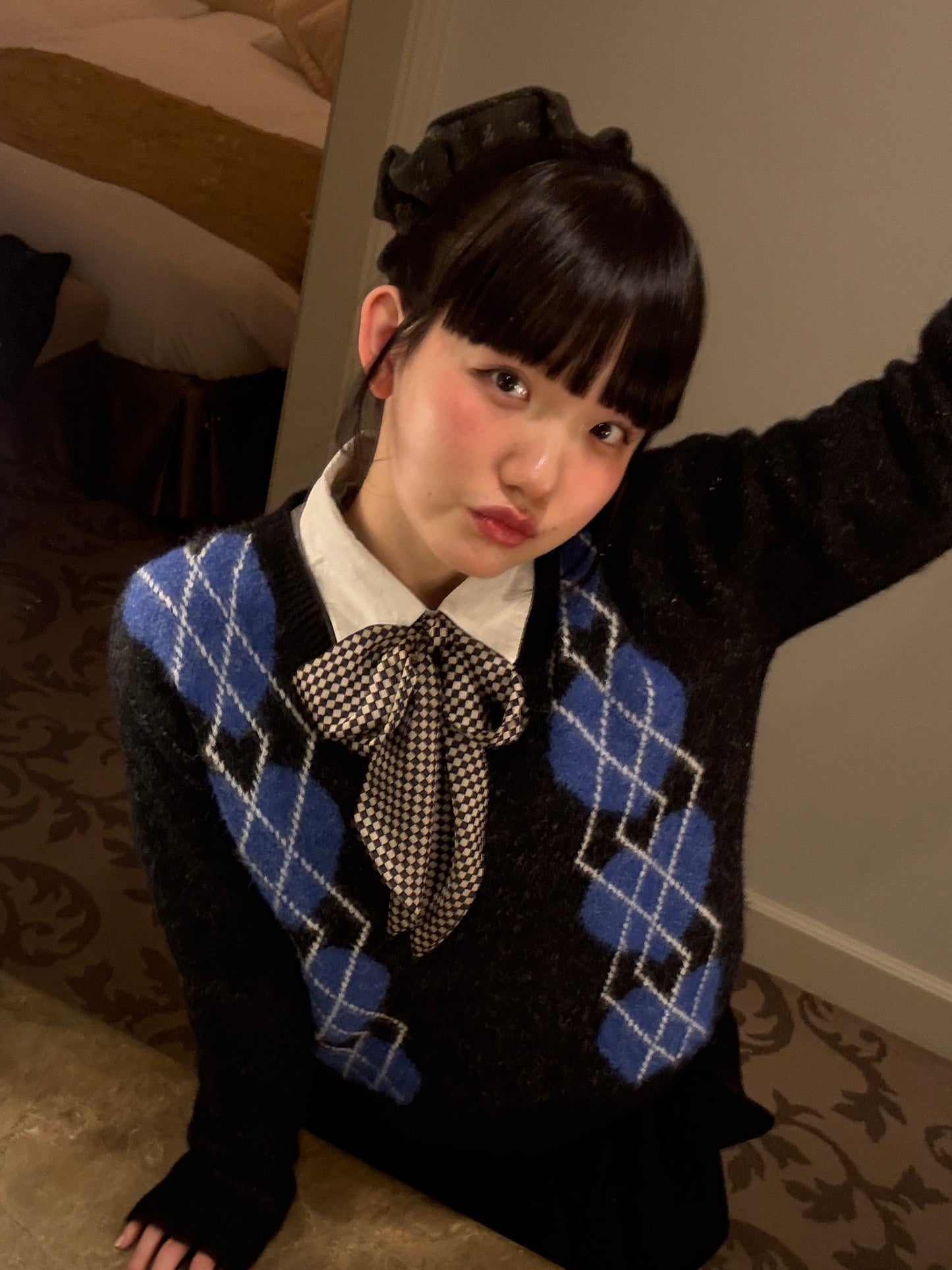 ブロックチェックスカーフ DPA43700