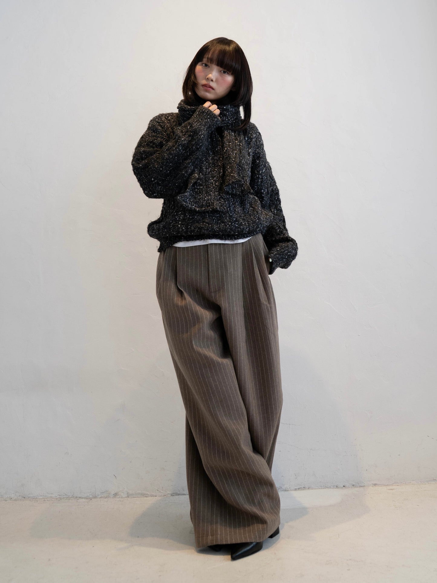 マフラー付きマーブルニット DPC02002