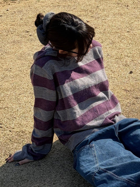 レトロボーダー ニットパーカー DPB98085