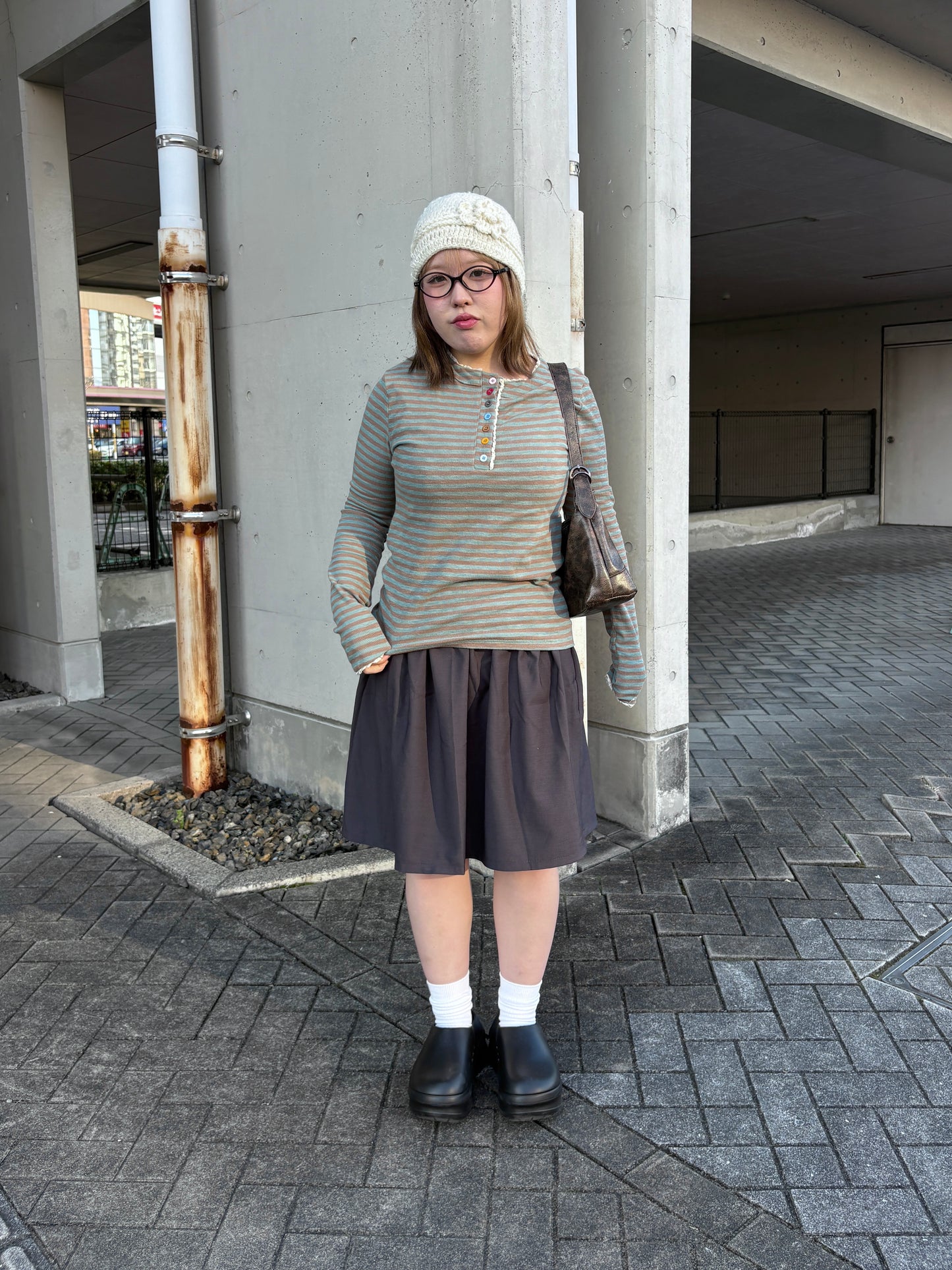 ボーダーヘンリーネックTシャツ DPB97097