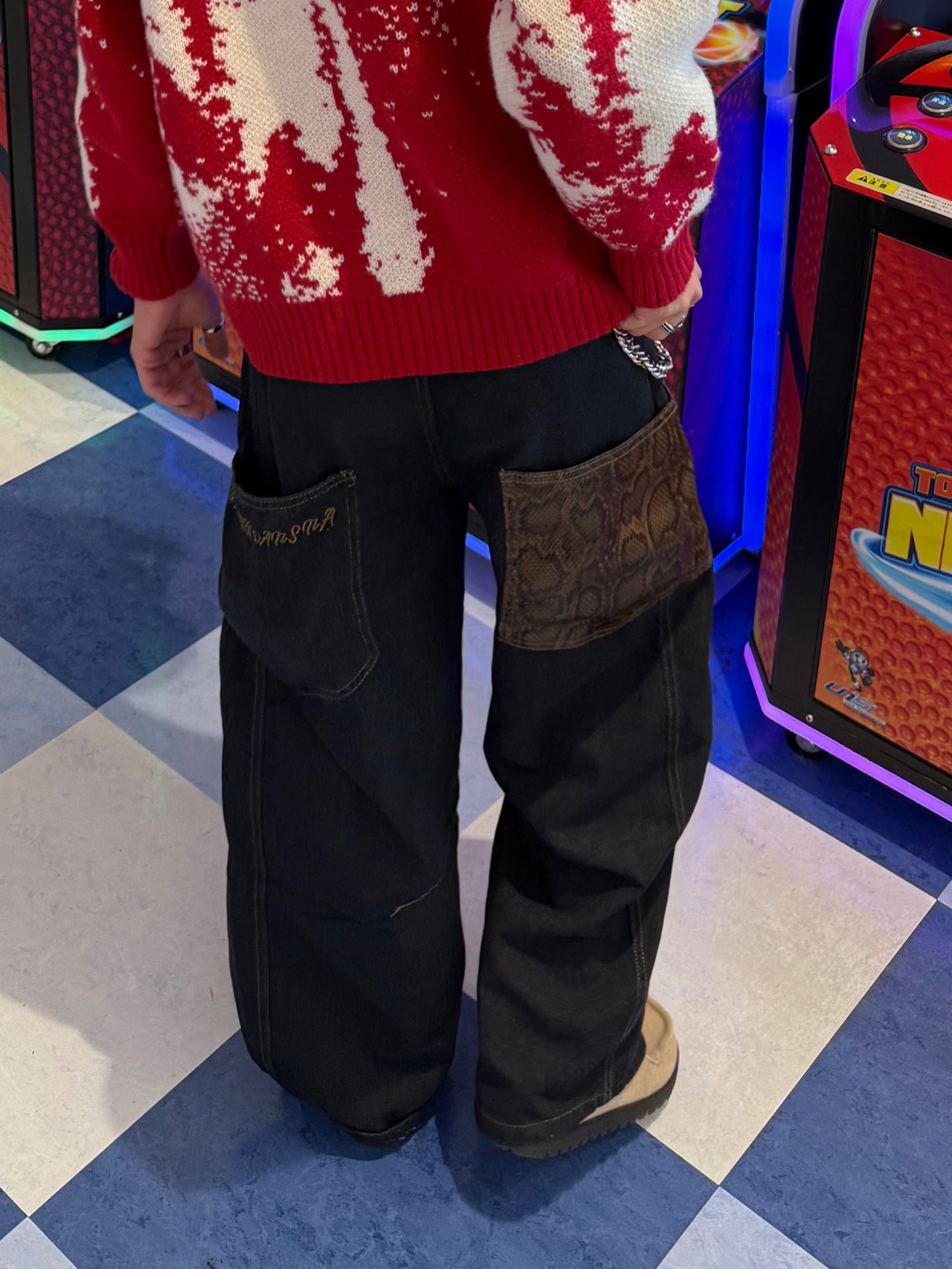 ポケットレオパードデニムパンツ DPB90059