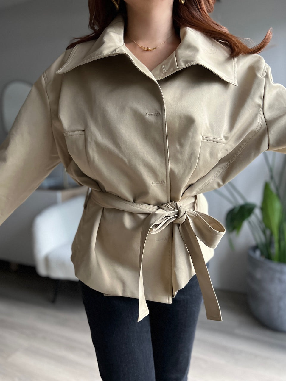 ベルト付きテーラードジャケット DPB56343