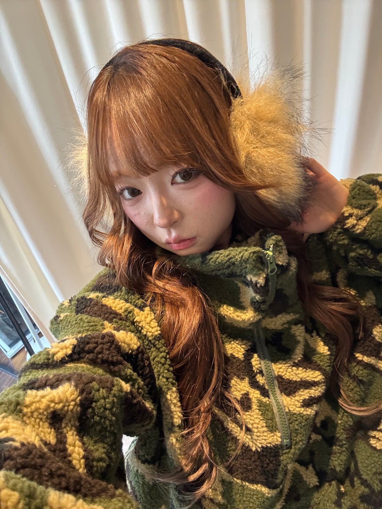 カモフラボアハーフジッププルオーバー DPB86180