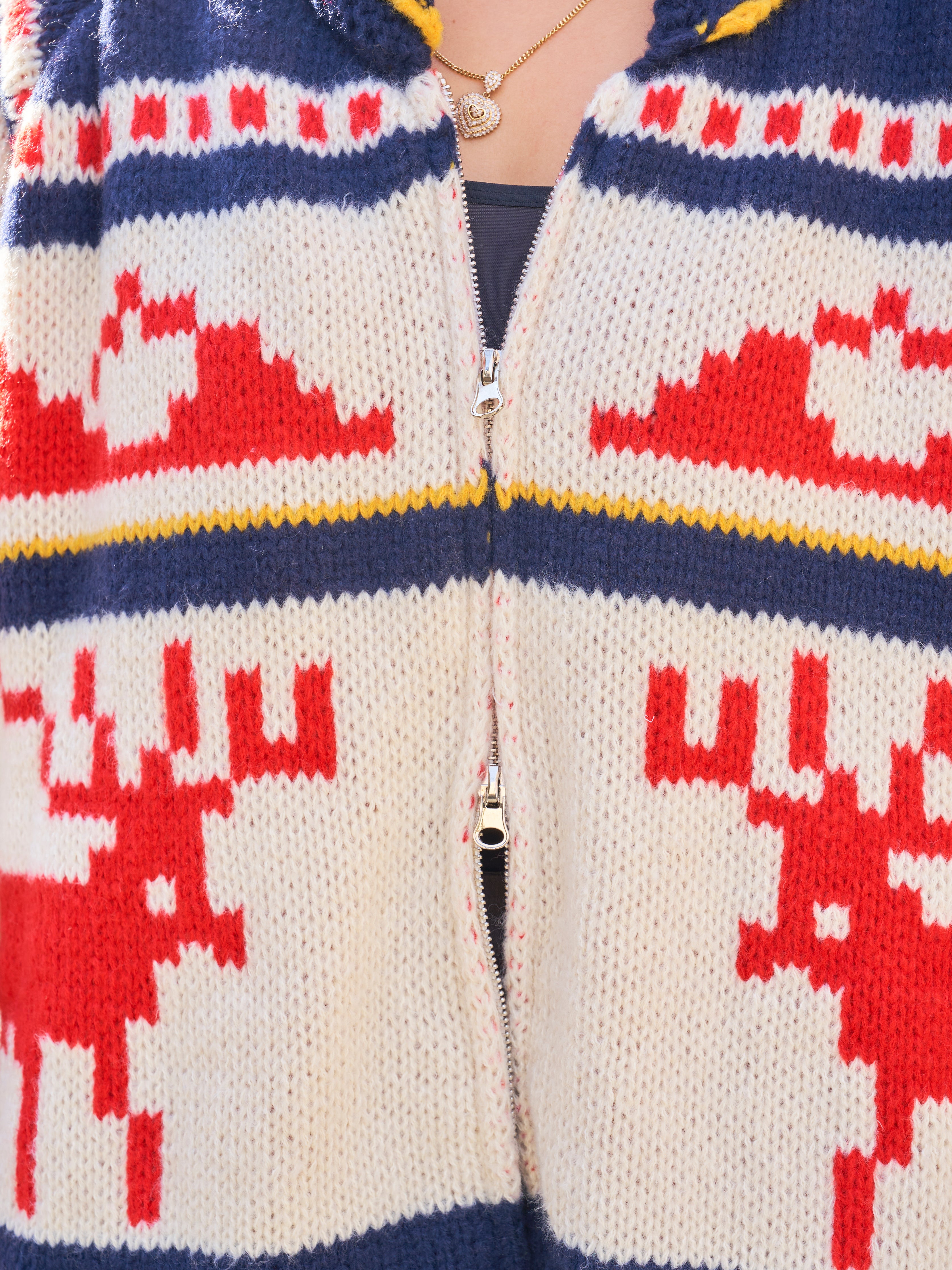 アダワス　カウチンジップカーディガン　チャコールグレー アダワス カウチンジップカーディガン チャコールグレー