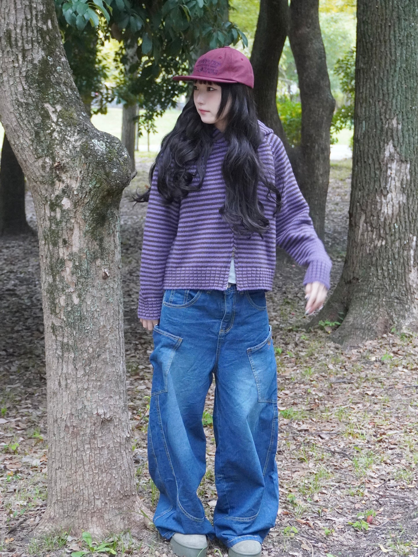 ボーダーニットダブルジップパーカー DPB85367