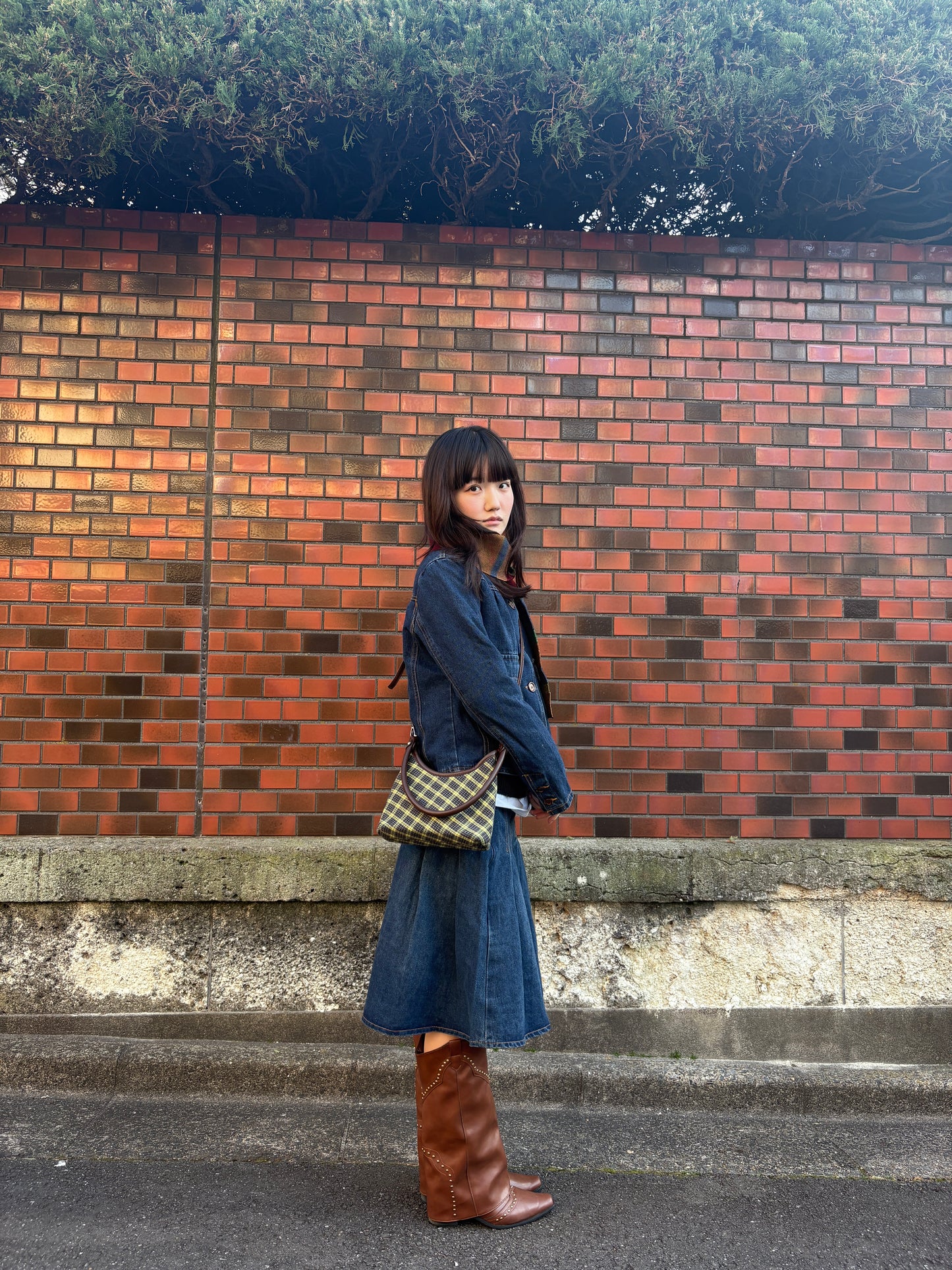 カジュアルチェックハンドバッグ DPA43778