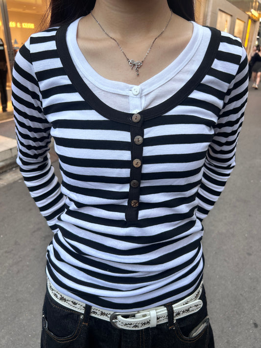 レイヤードライクボーダーTシャツ DPB92008