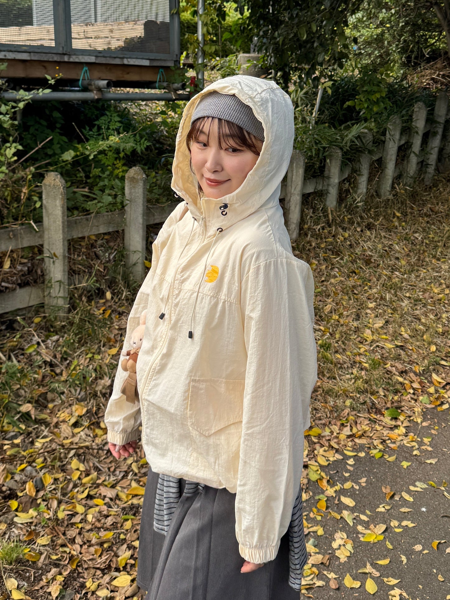 フードドロストワンポイントナイロンジャケット DPB78219