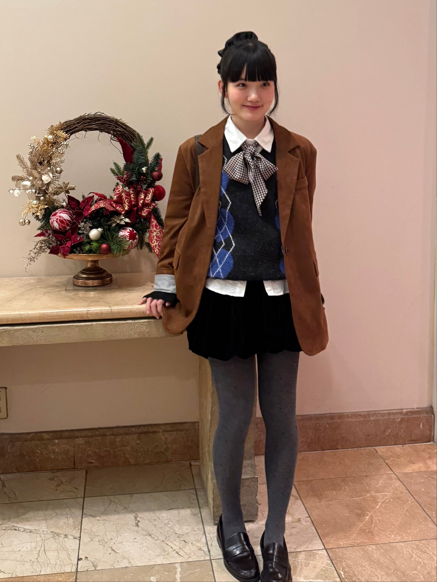 ブロックチェックスカーフ DPA43700