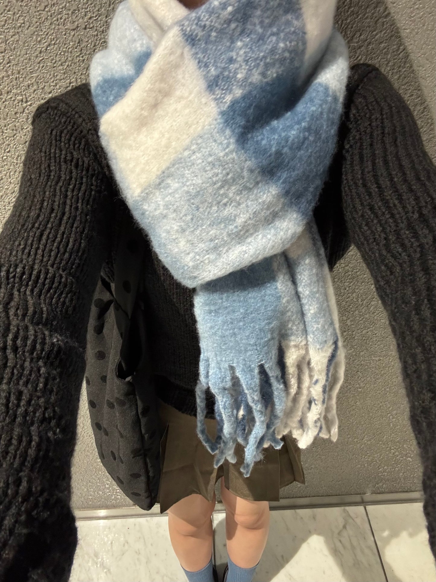 チェック柄ボリュームマフラー DPB93034