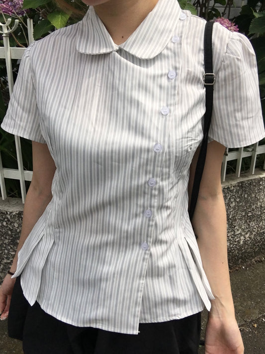 ラウンドカラーガーリーシャツ DPC09028