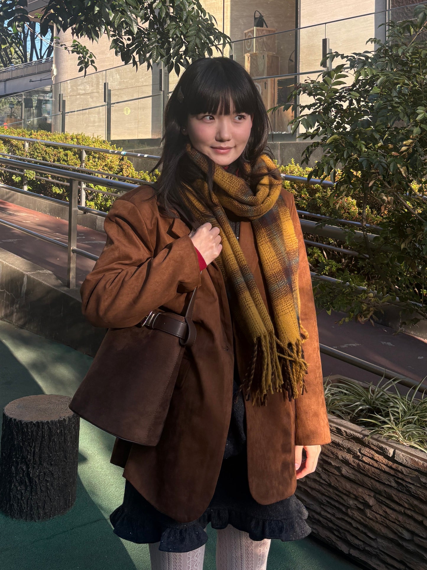 イエローチェックマフラー DPA43729