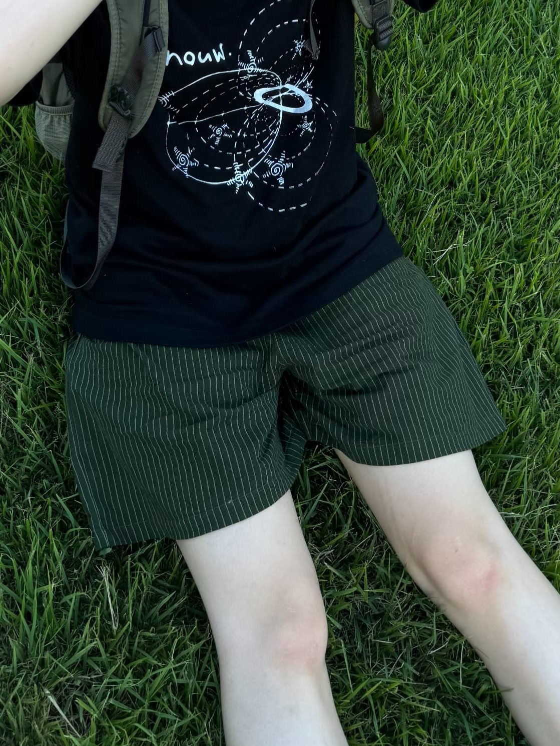 グリーンストライプショートパンツ DPC03095