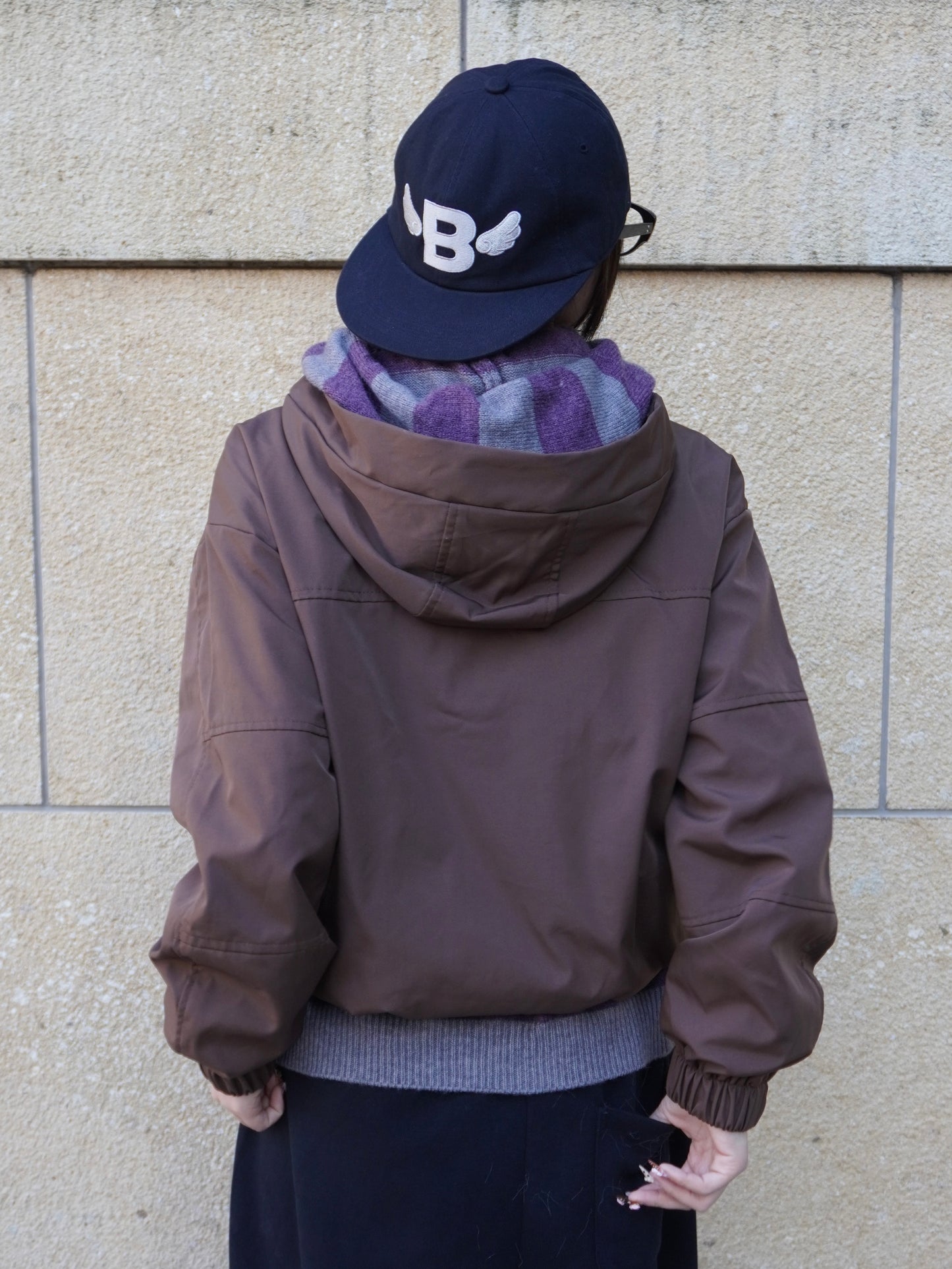 ブラウンナイロンパーカー DPB85371