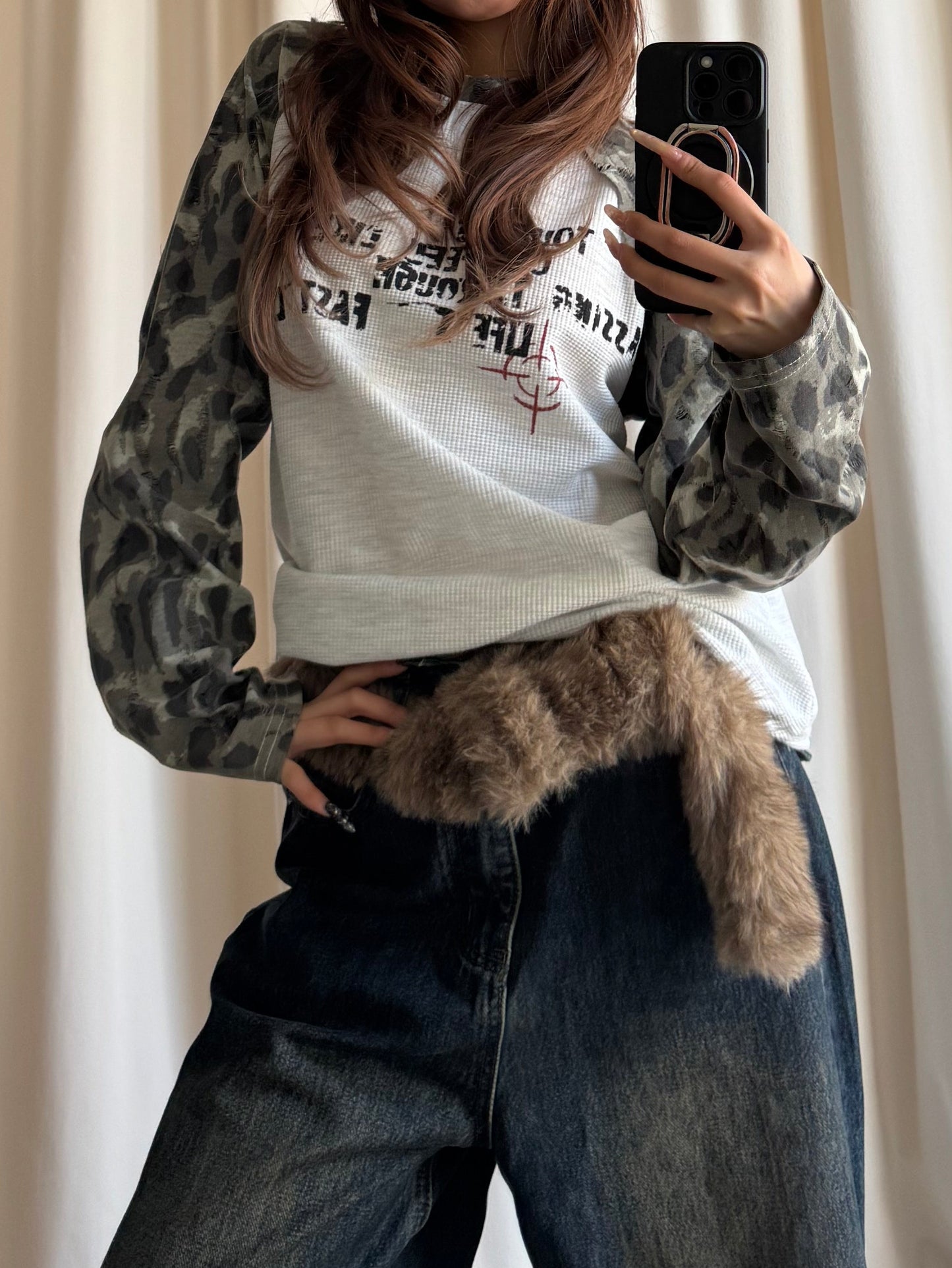 レオパードラグランTシャツ DPB86189