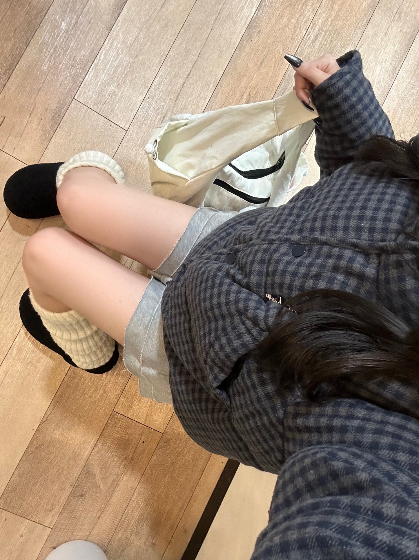 チェックショートダウンジャケット DPB98012