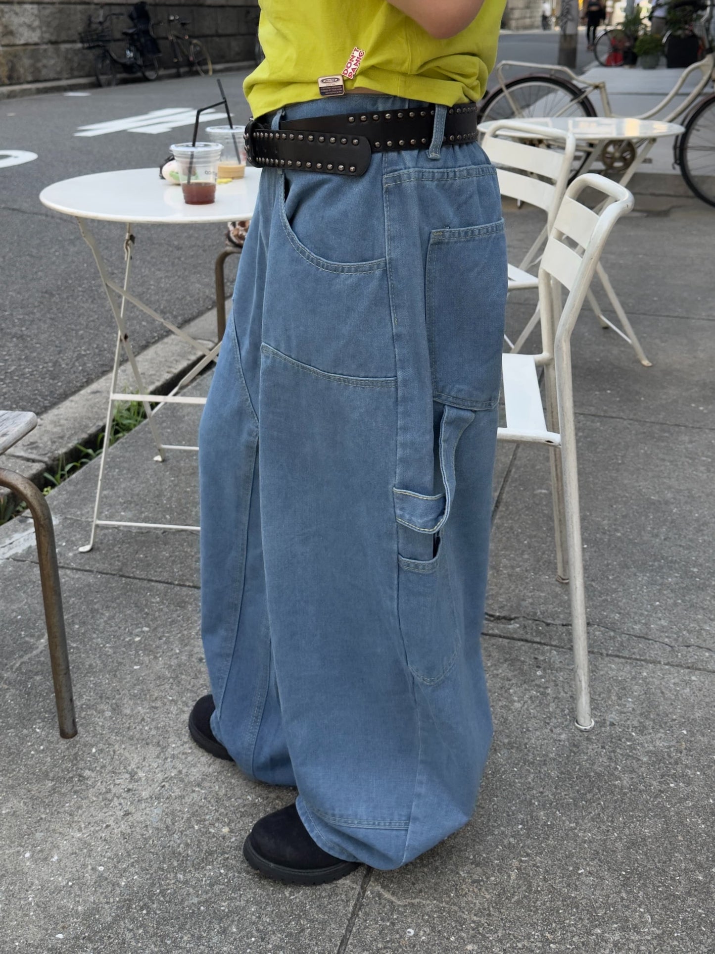 カジュアルダブルニーデニムパンツ DPB85570