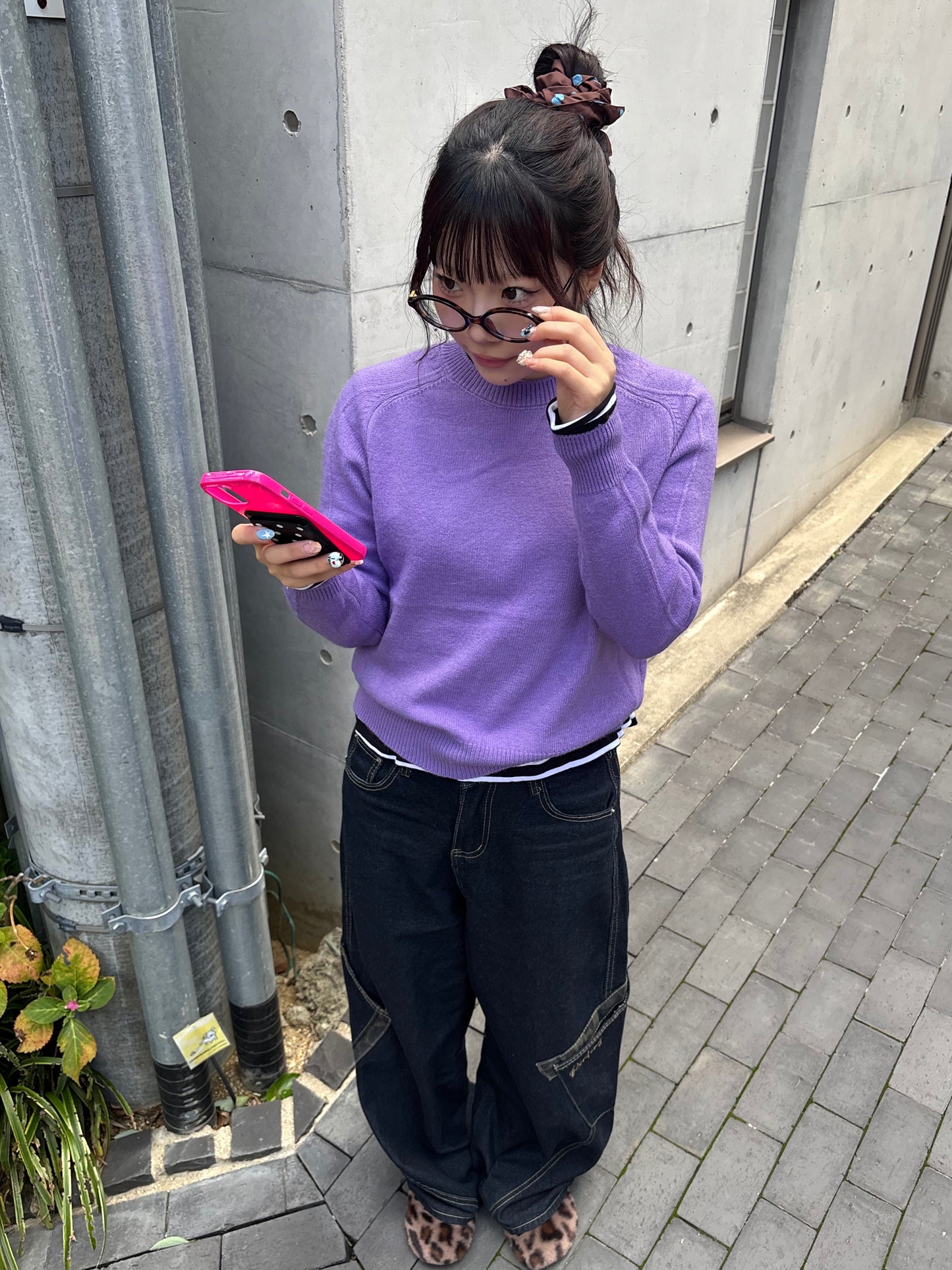 ナチュラルパープルニット DPB89118