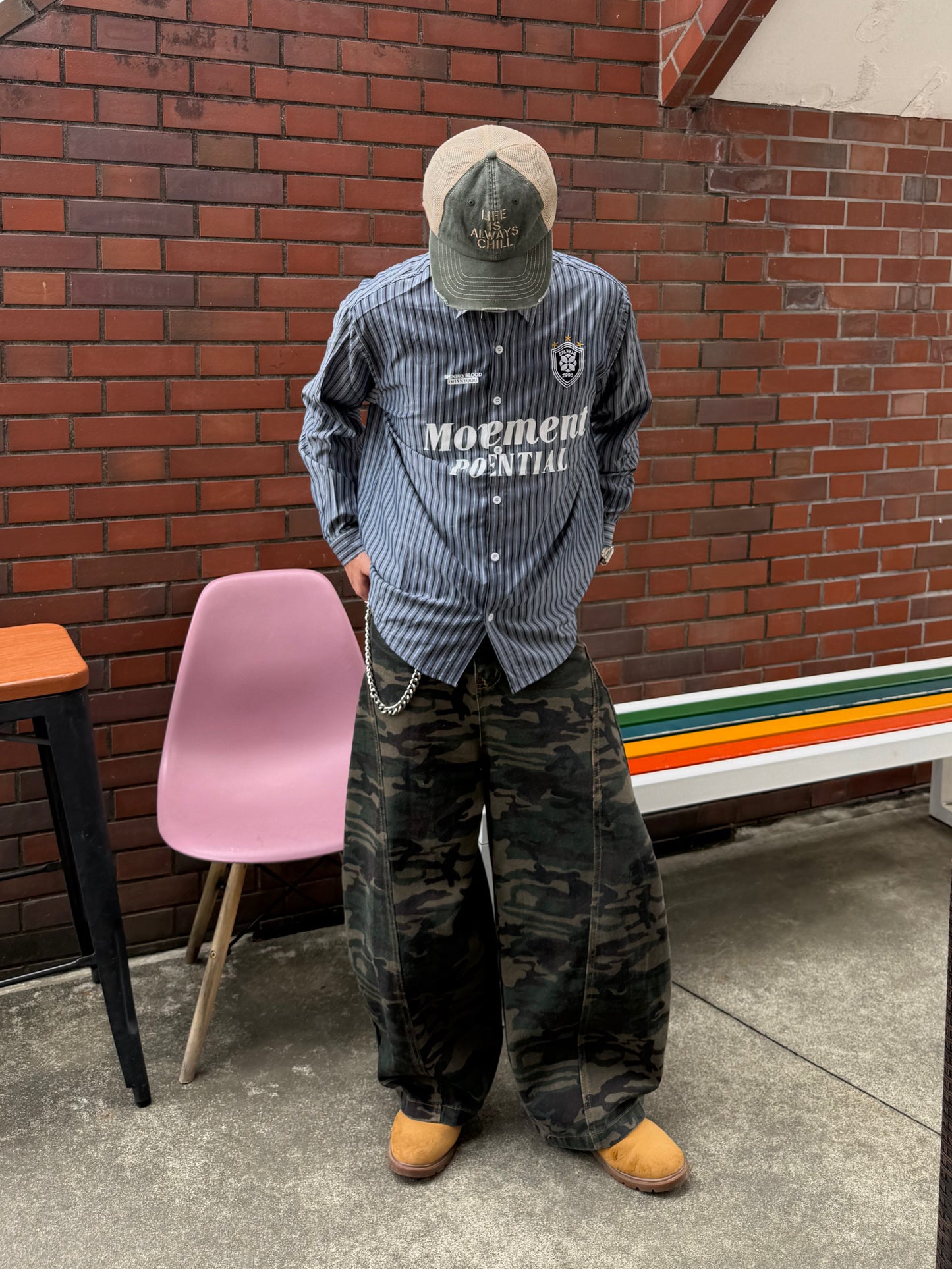 カモフラワイドデニムパンツ DPB90085