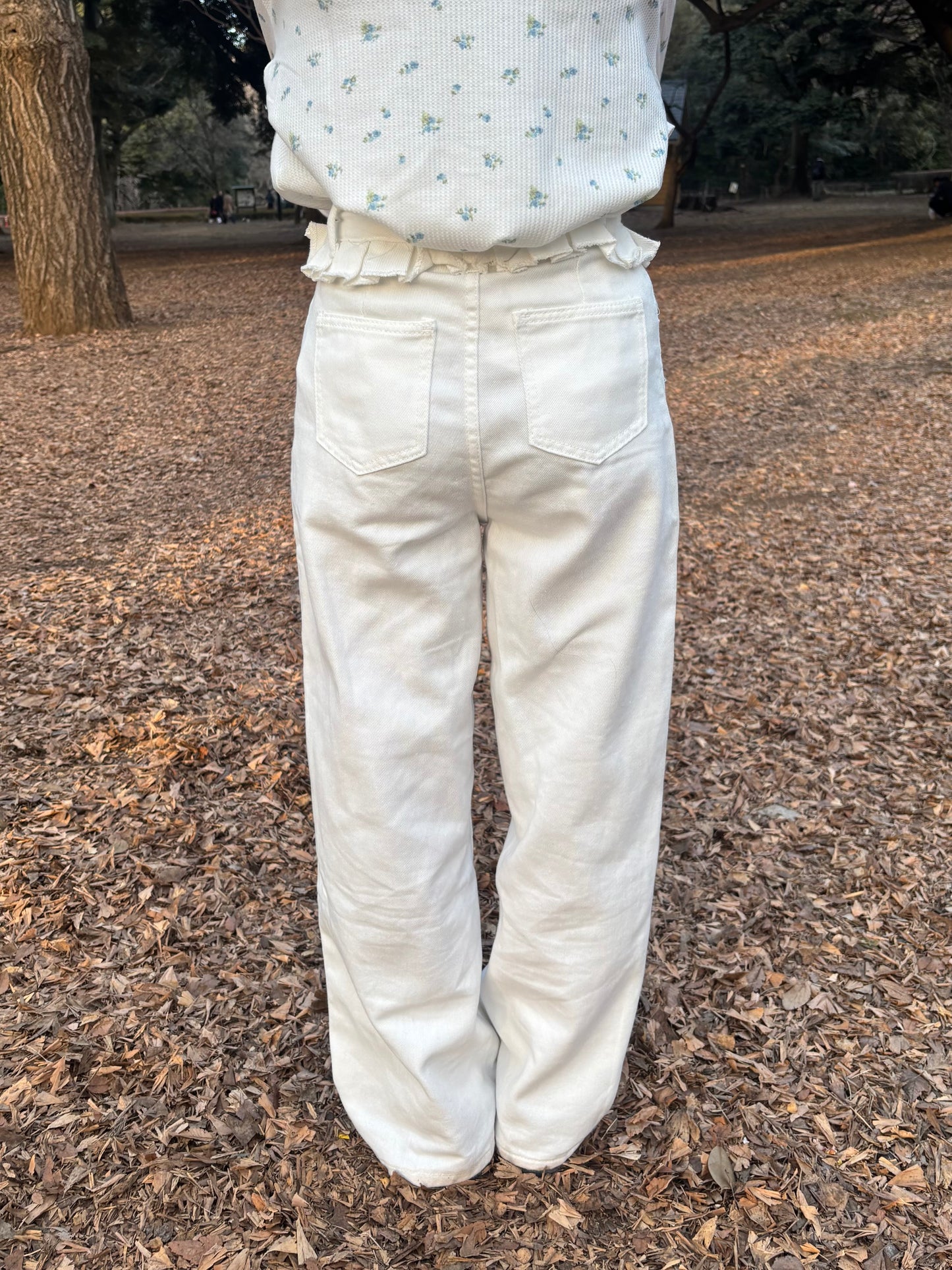 フリル付きホワイトパンツ DPC04011