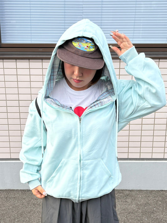 チェックジップパーカー DPB97009