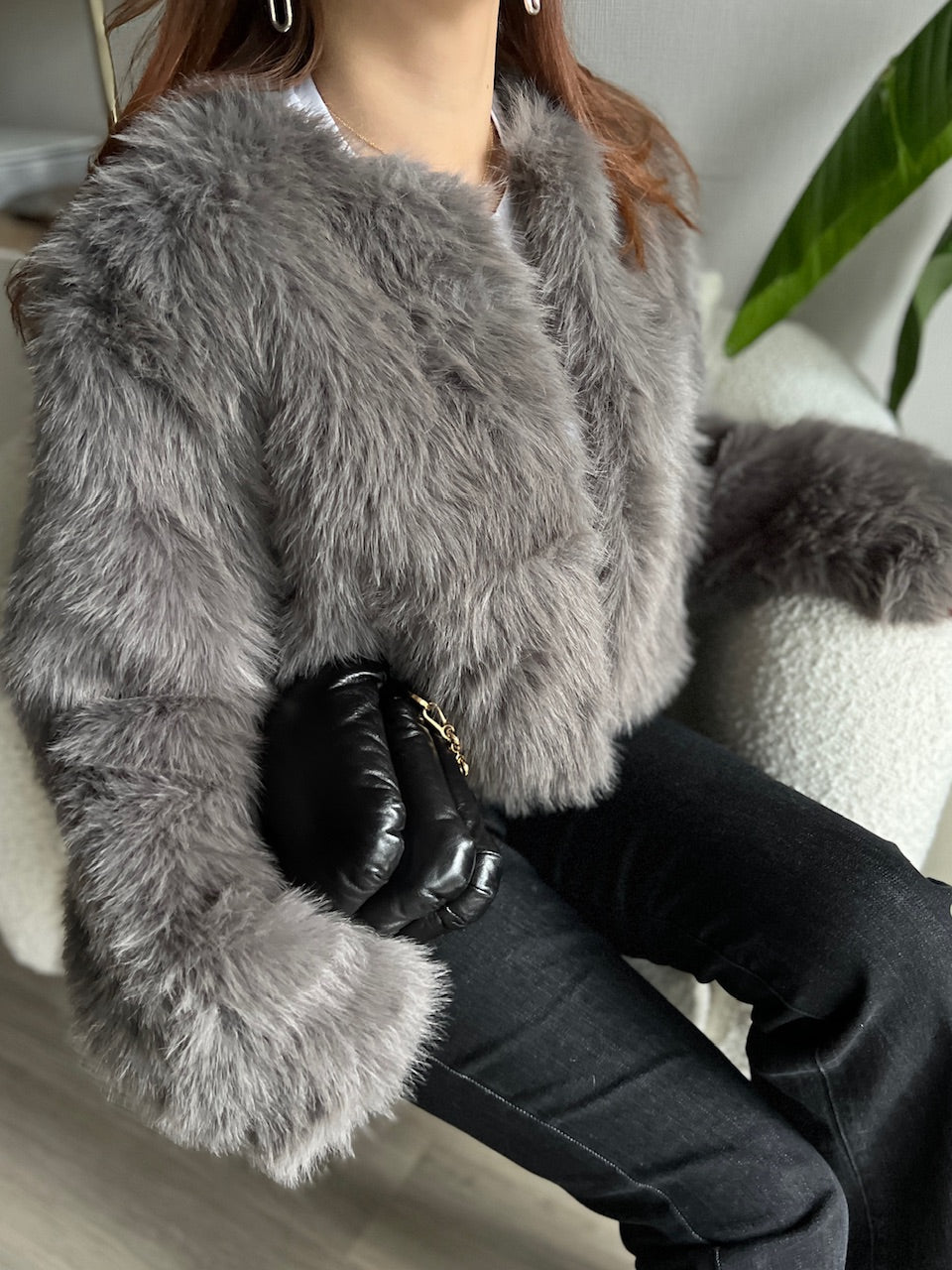 フェイクファーショートジャケット DPB56346