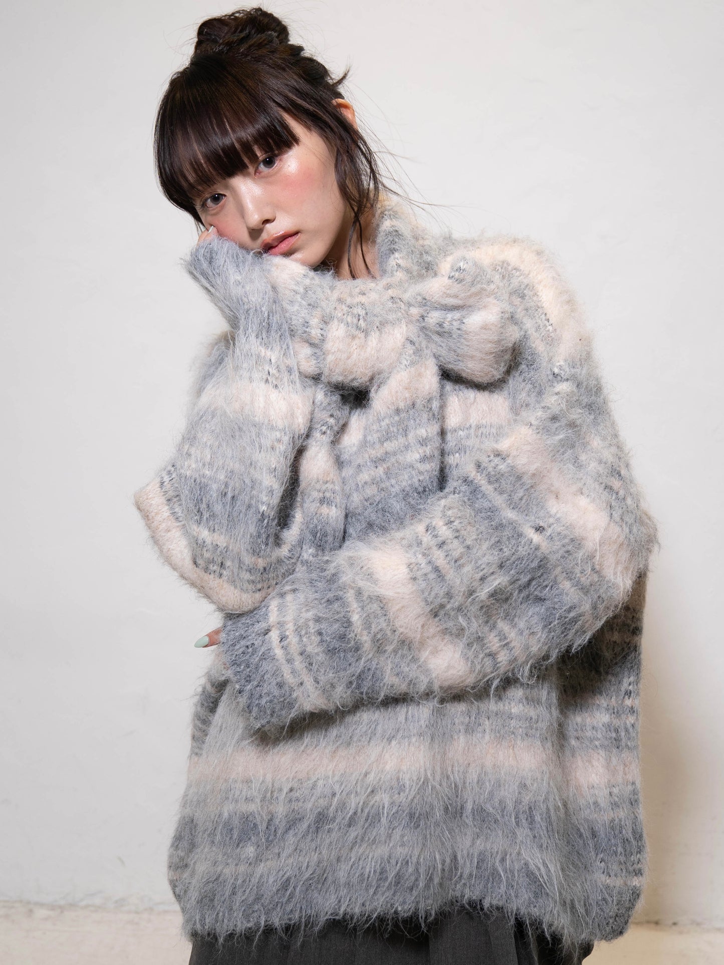 リボンマフラーボーダーニット DPC02005