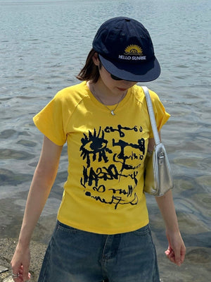 イエローロゴショートTシャツ DPA61384