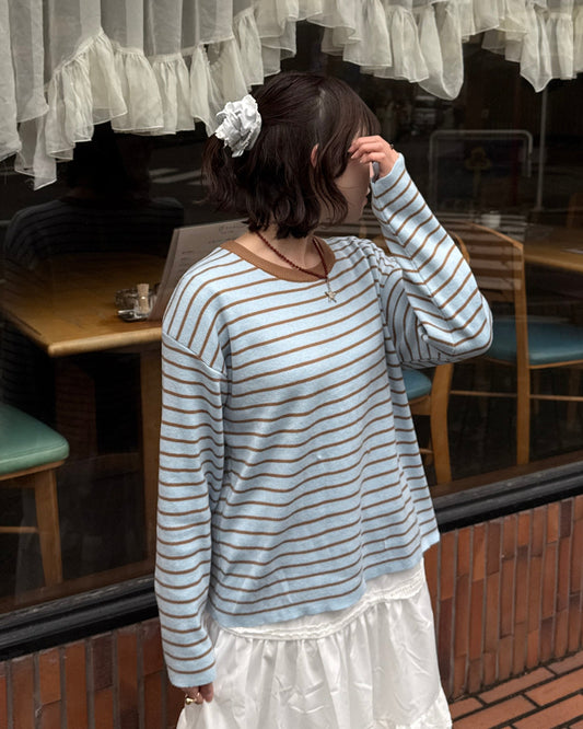 ボーダーニットトップス DPC03034