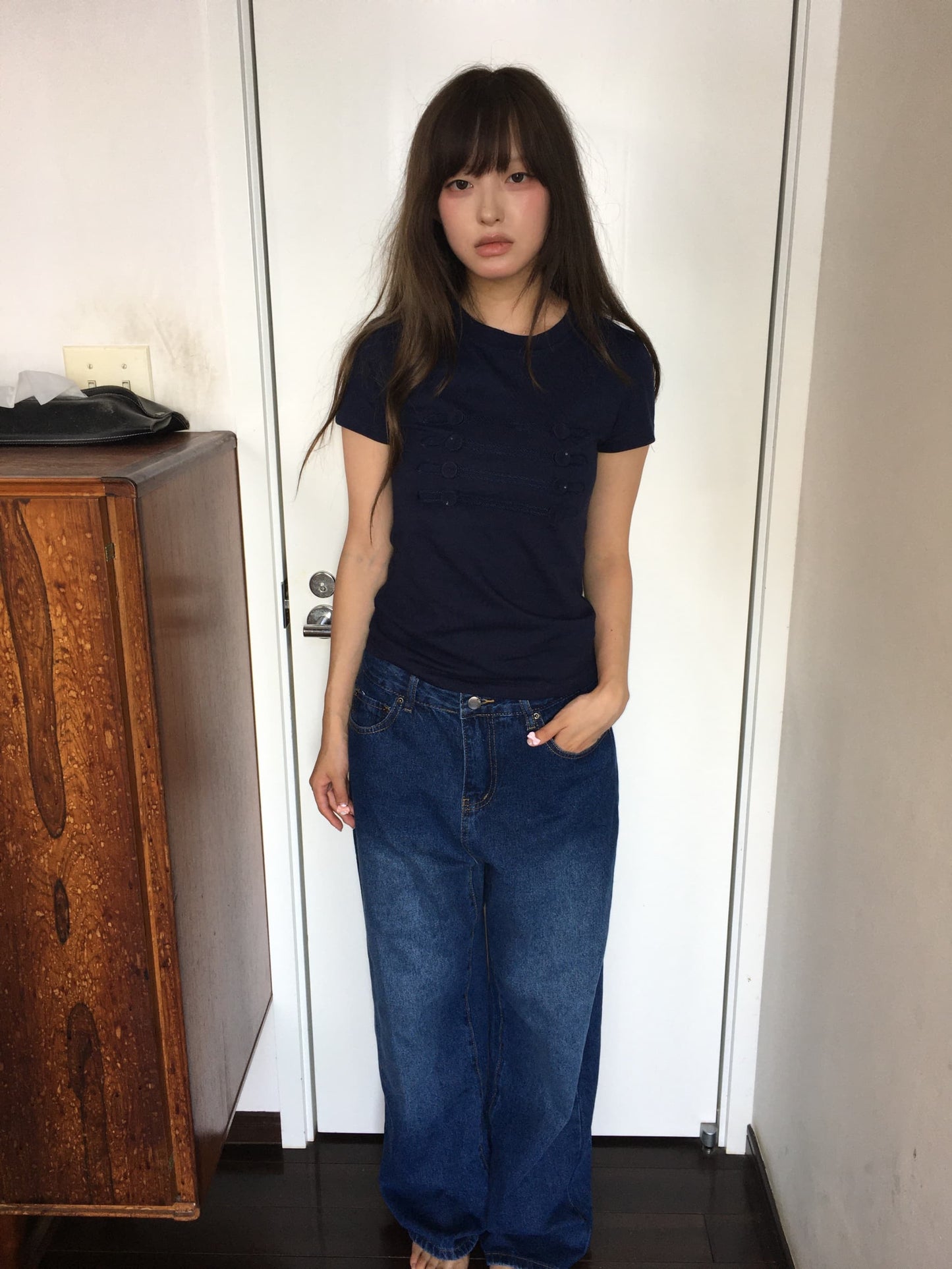 ナポレオンデザインボタンカットソー DPC09047