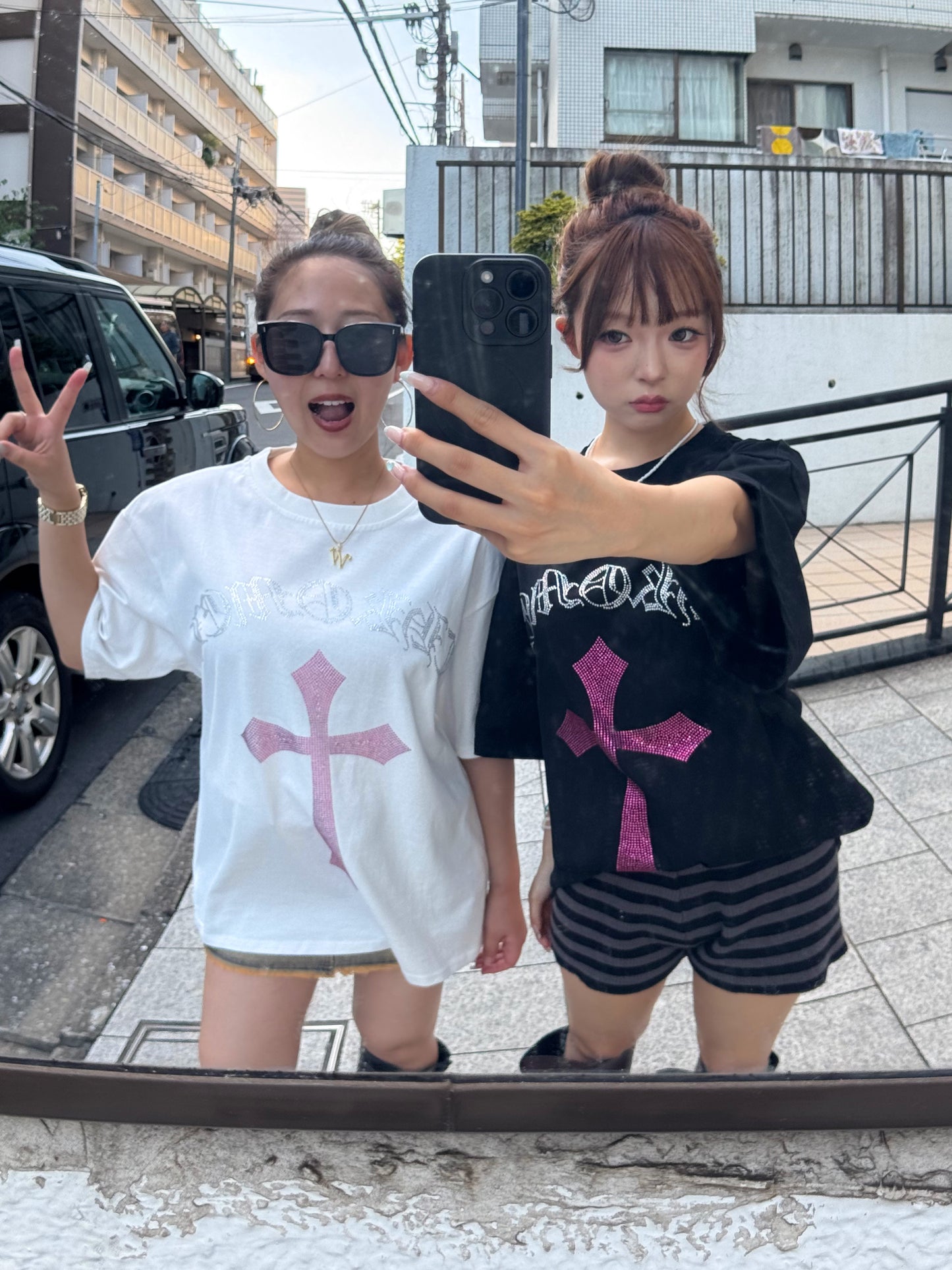 【即納】クロスストーンオーバーサイズTシャツ DPB73666S