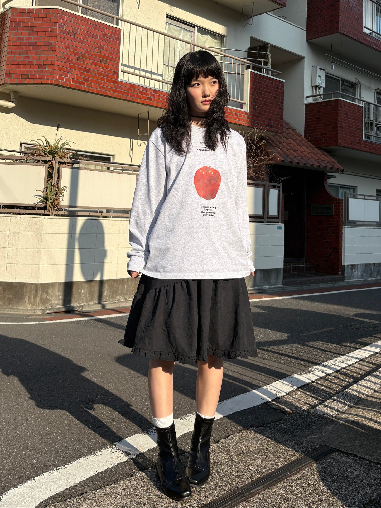 アシメフリルブラックスカート DPA43752