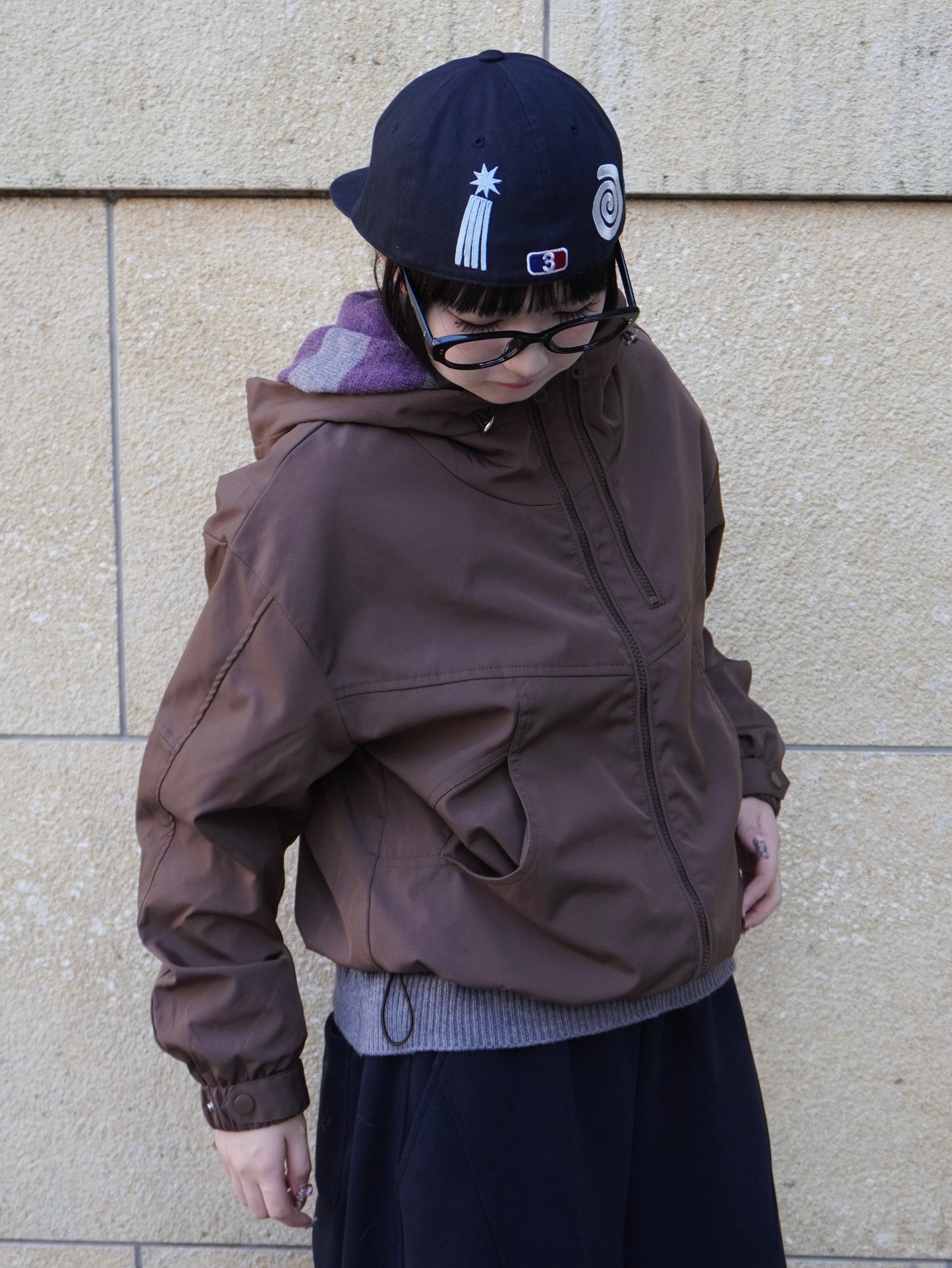 ブラウンナイロンパーカー DPB85371