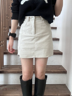 コーデュロイホワイトミニスカート DPB43343