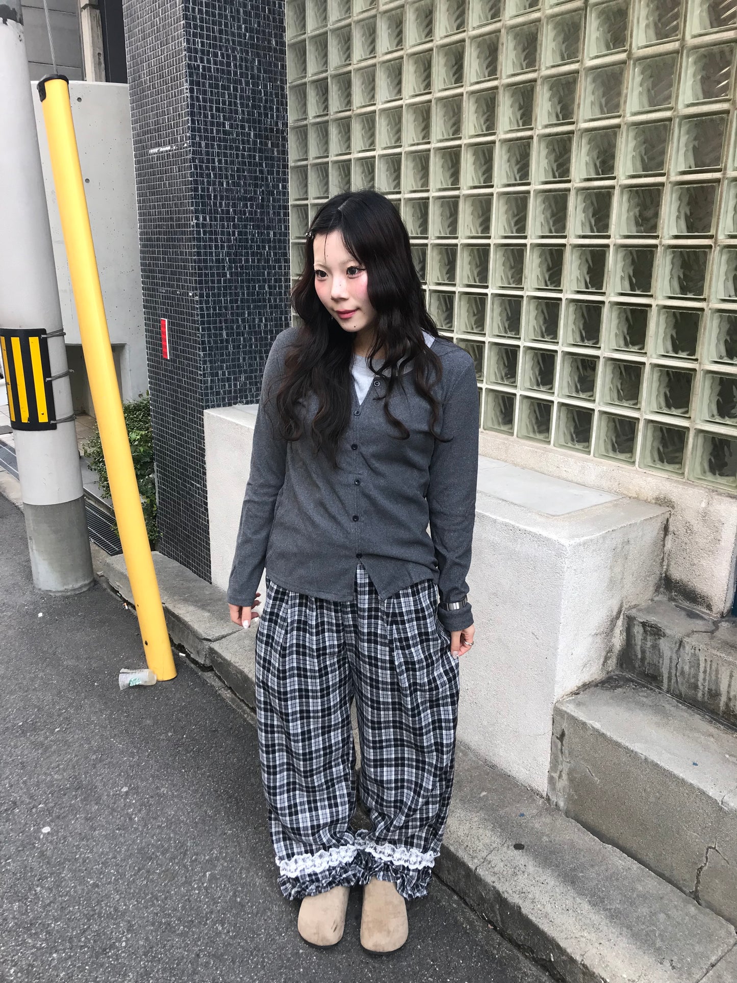 ダークグレーレイヤードトップス DPB89194