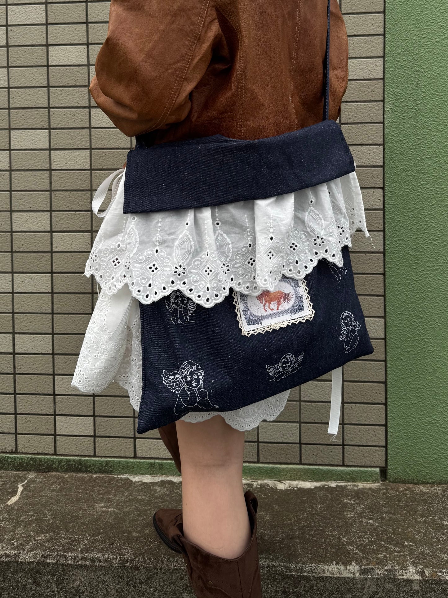 エンジェルレースデニムショルダーバッグ DPC03028