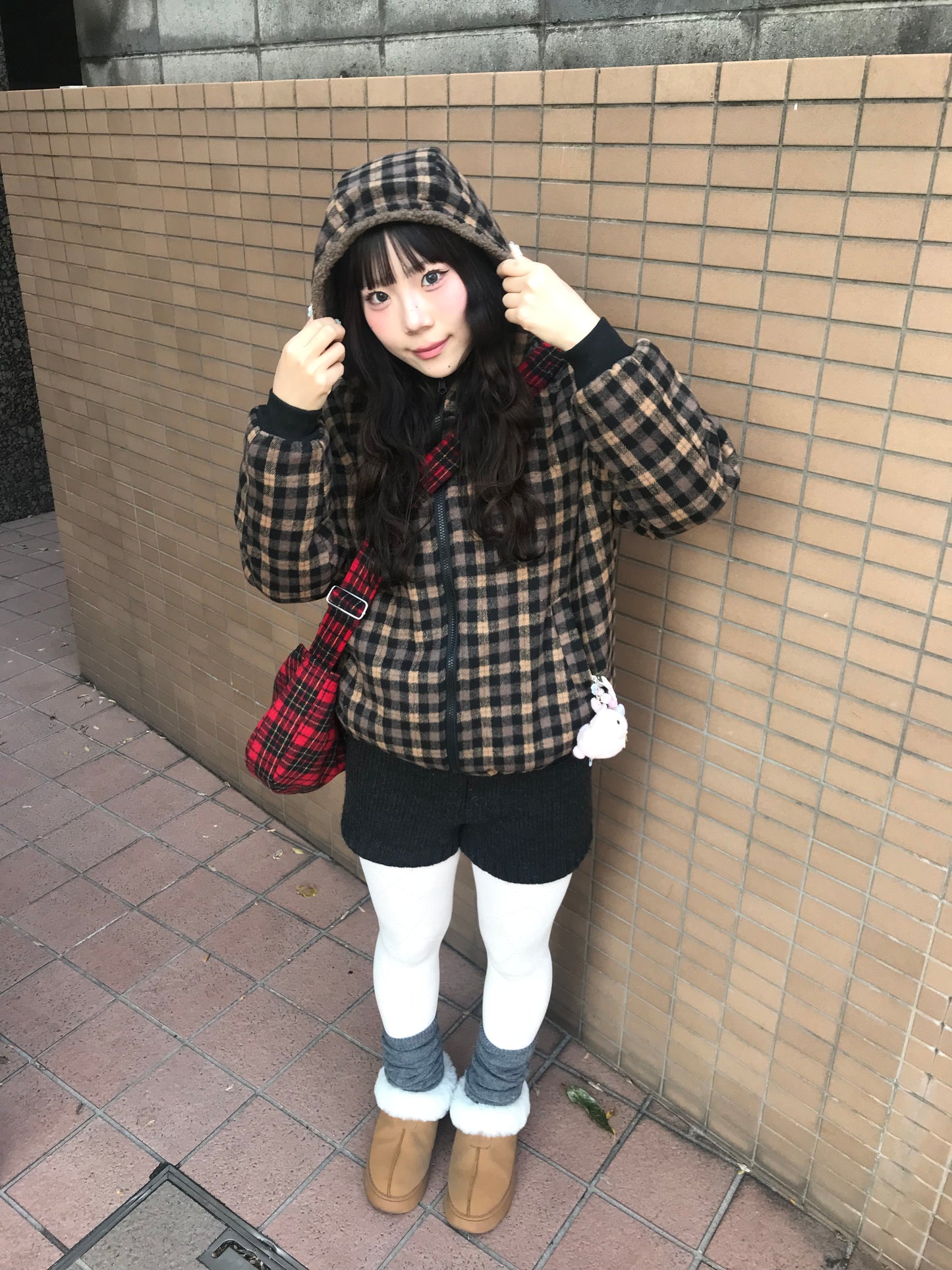 リバーシブルボアチェックアウター DPB89169