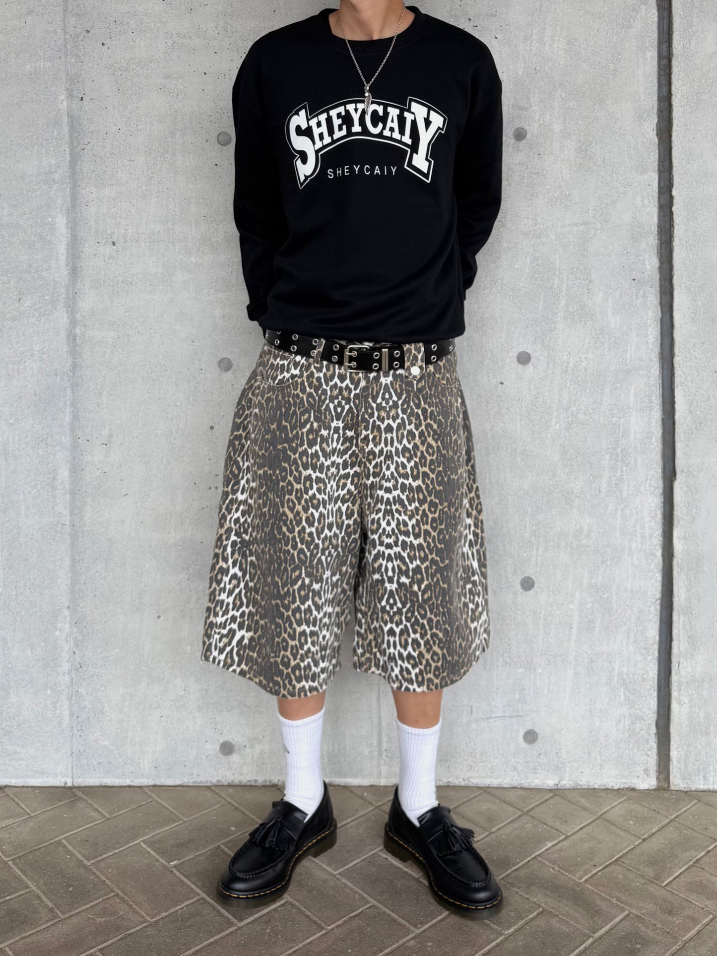 Kenshin_レオパードデニムハーフパンツ DPB73343