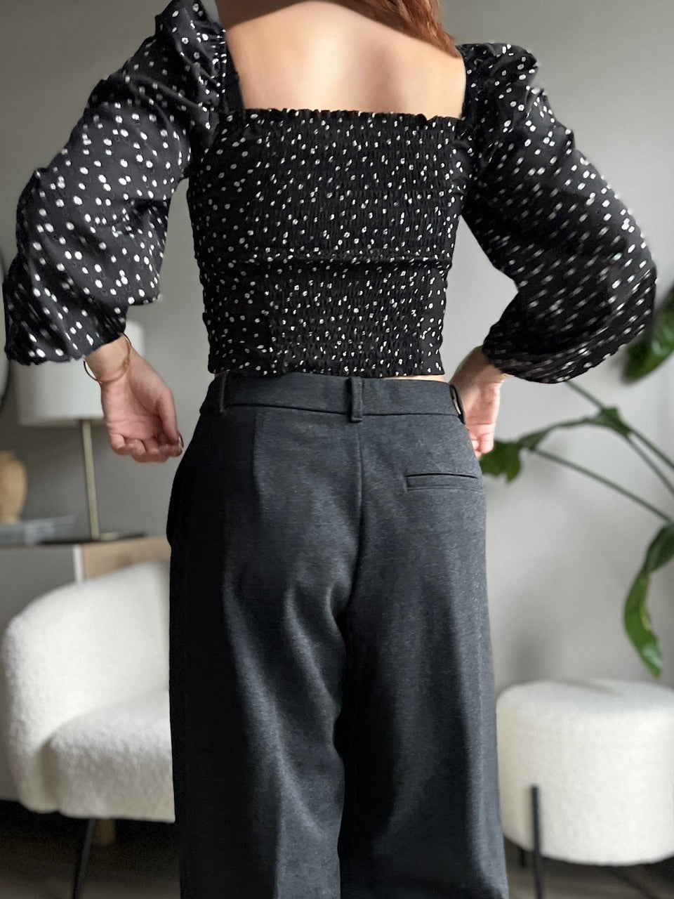 スクエアネックドットブラウス DPB56329