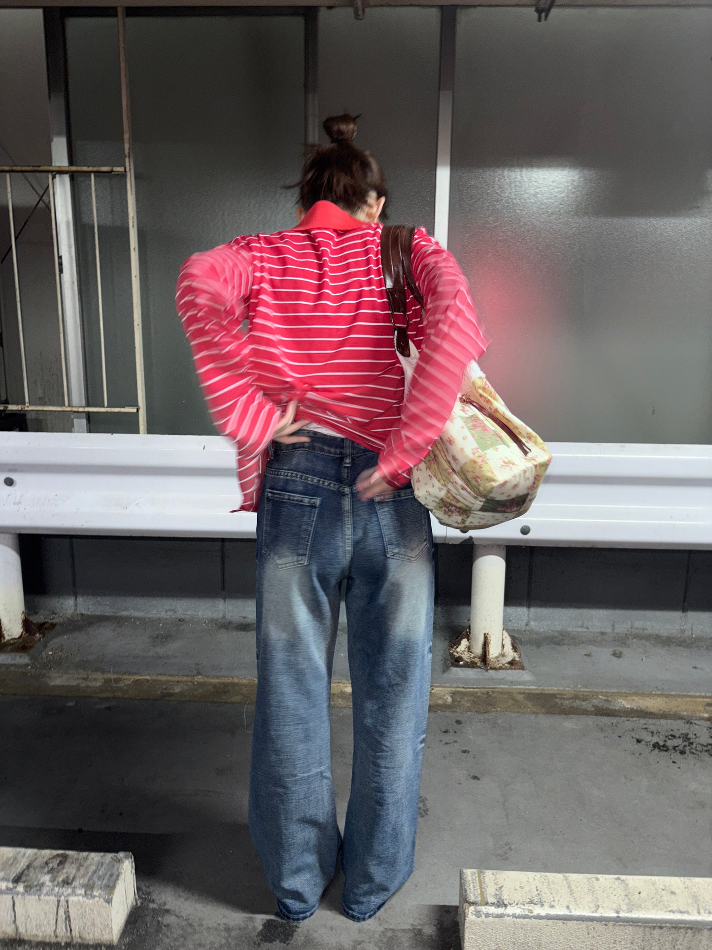 レトロセミワイドレッグデニムパンツ DPA43670