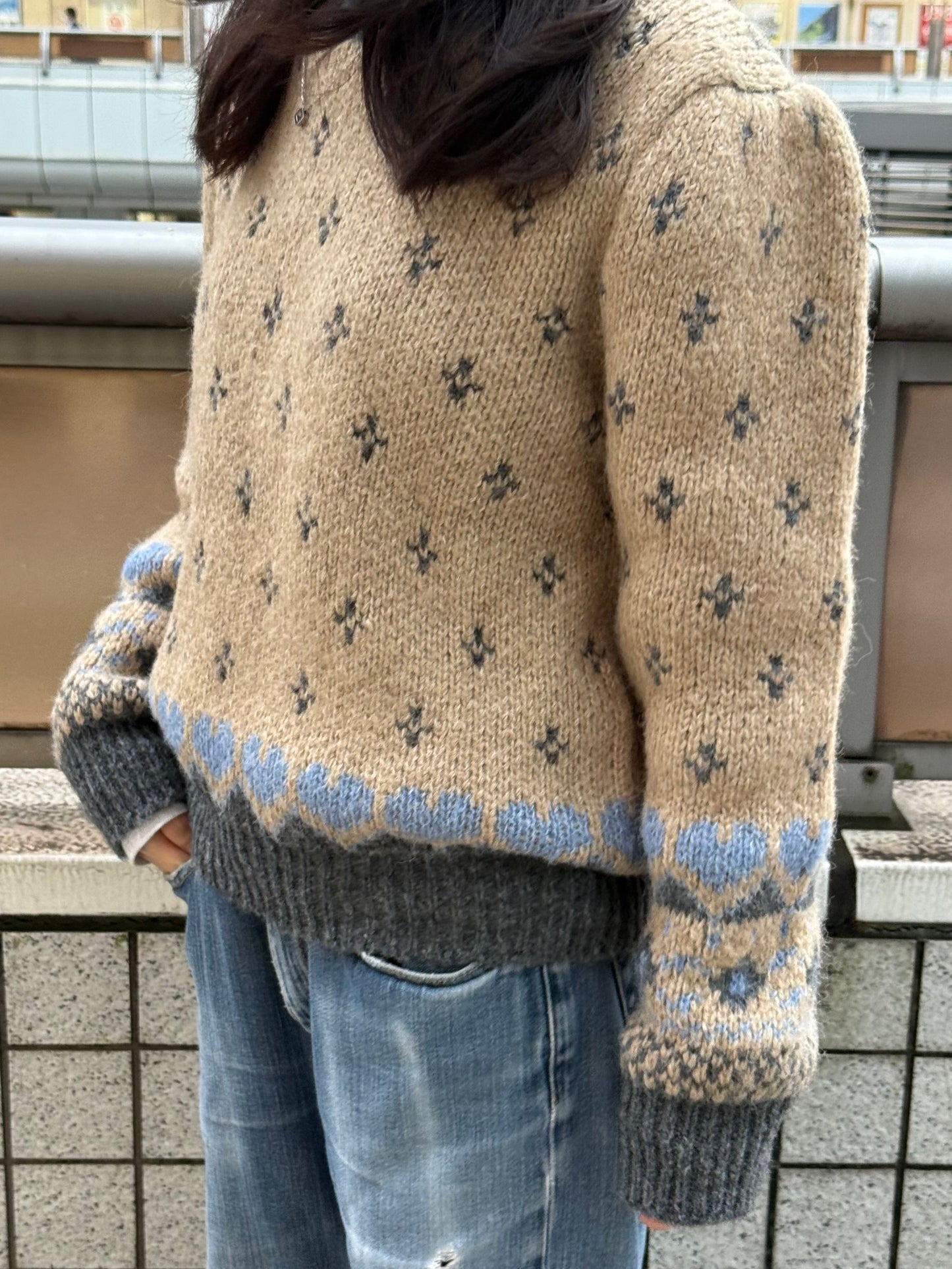 ラウンドネックスクリーンセーター DPA43710