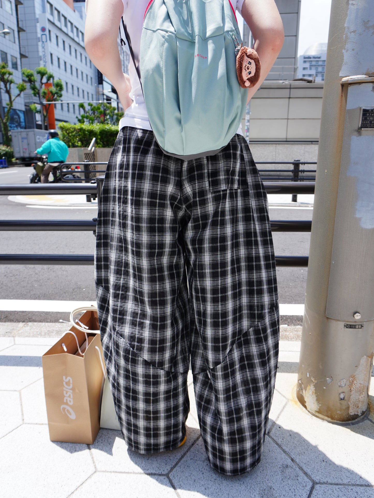 切替デザインチェックワイドパンツ DPB85215