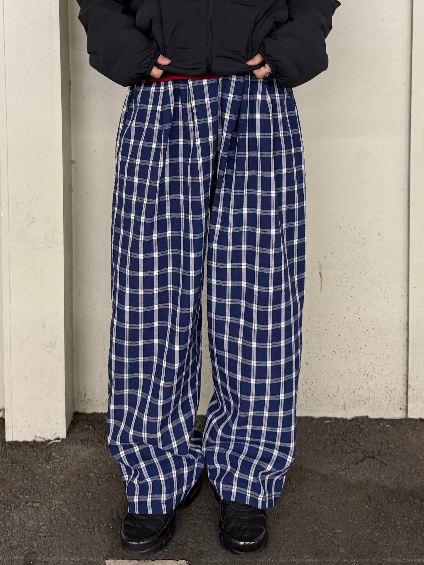 フロントボタンチェックパンツ DPB93090