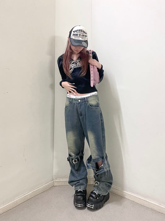 ダブルベルトデニムパンツ DPB67023