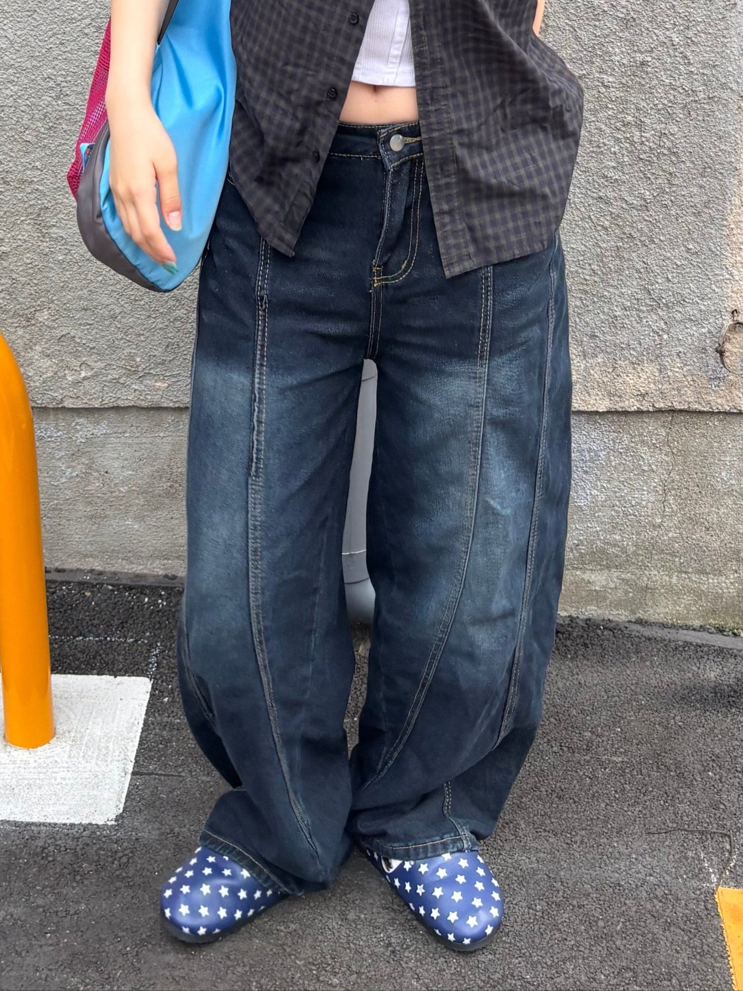 バックレタリングワークデニムパンツ DPB89034